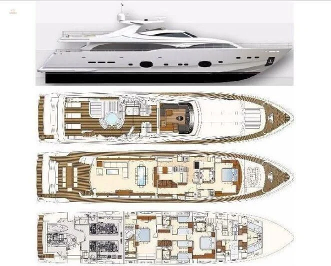 diagram, engineering drawing aboard EAGLE WINGS 3 Yacht for Sale