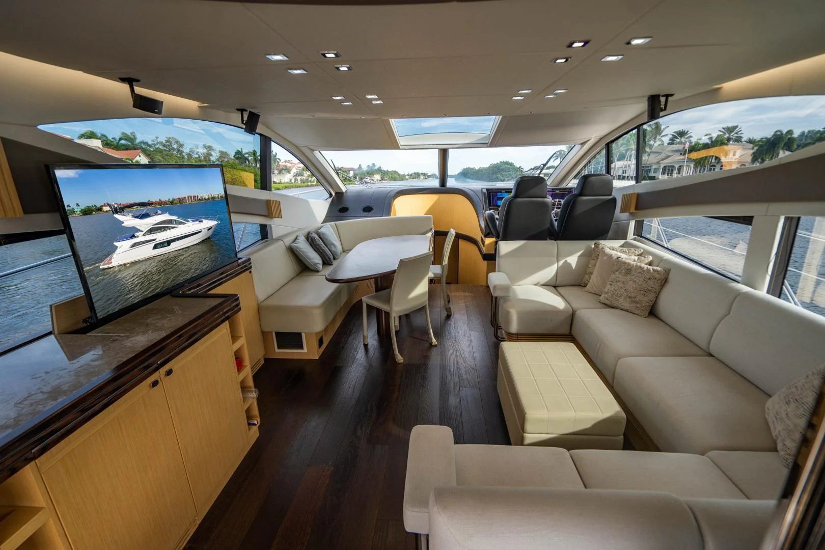 inside of a car aboard SUBMARINO Yacht for Sale