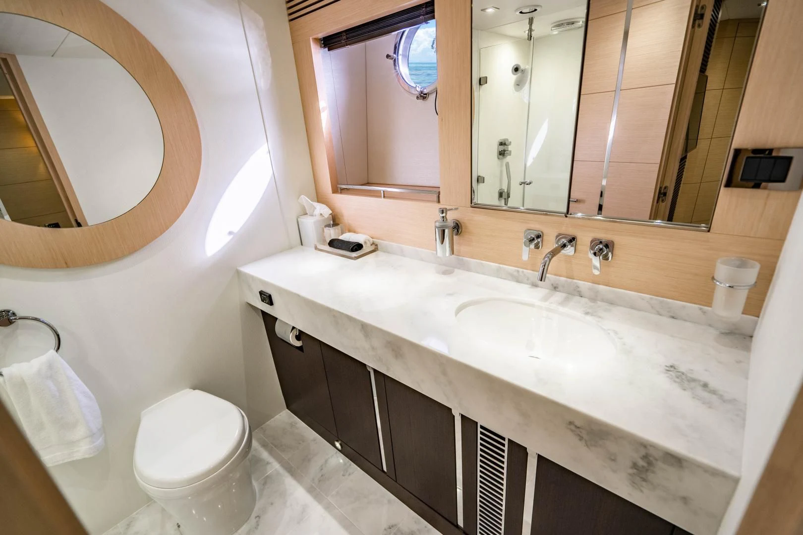 a bathroom with a sink and a toilet aboard SUBMARINO Yacht for Sale