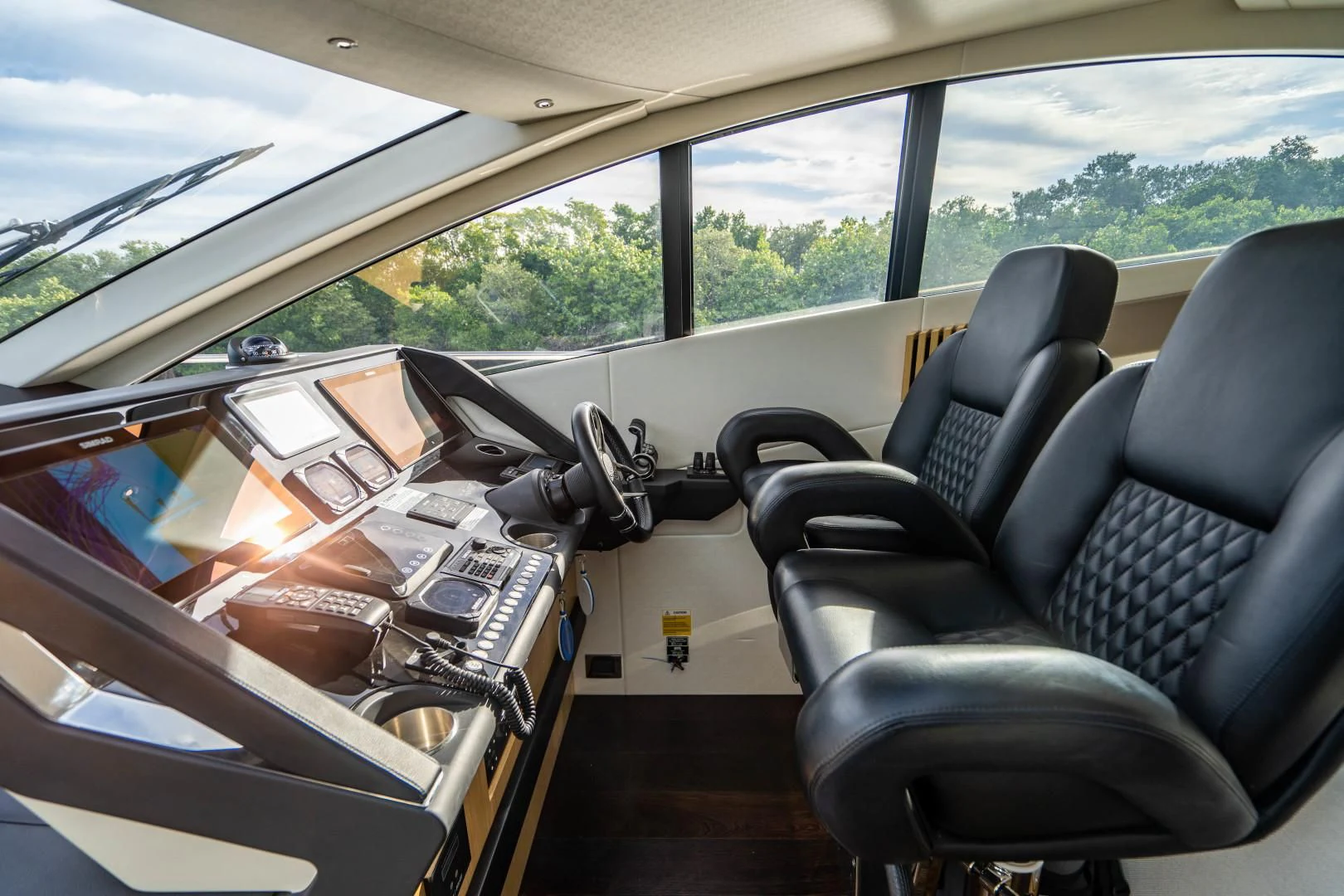 inside of a car aboard SUBMARINO Yacht for Sale