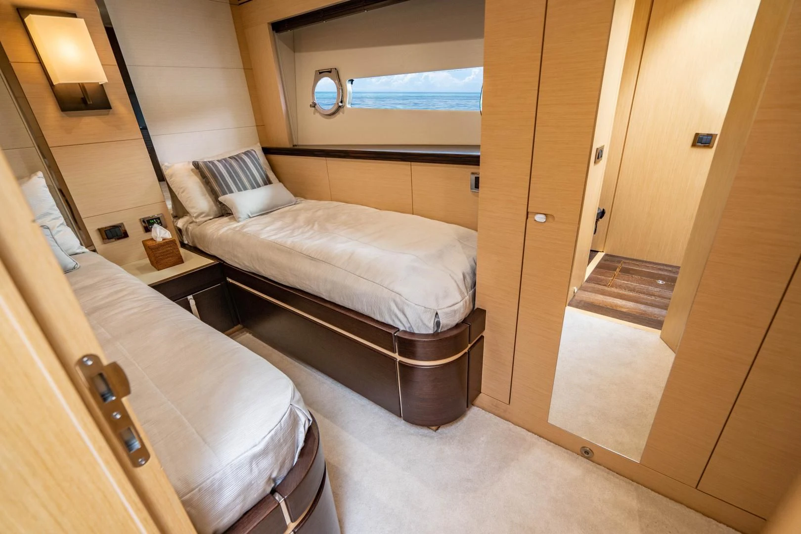 a room with two beds aboard SUBMARINO Yacht for Sale