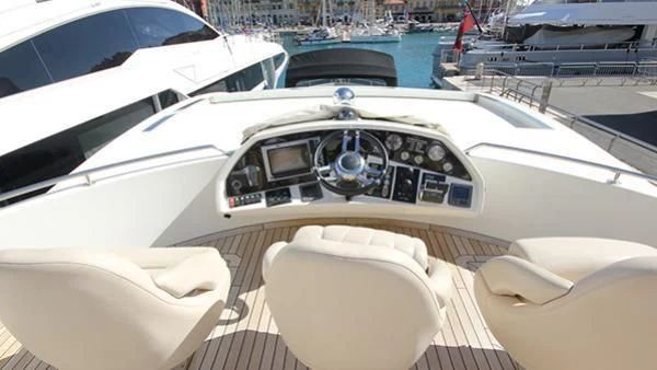 the inside of a white car aboard BST SUNRISE Yacht for Sale