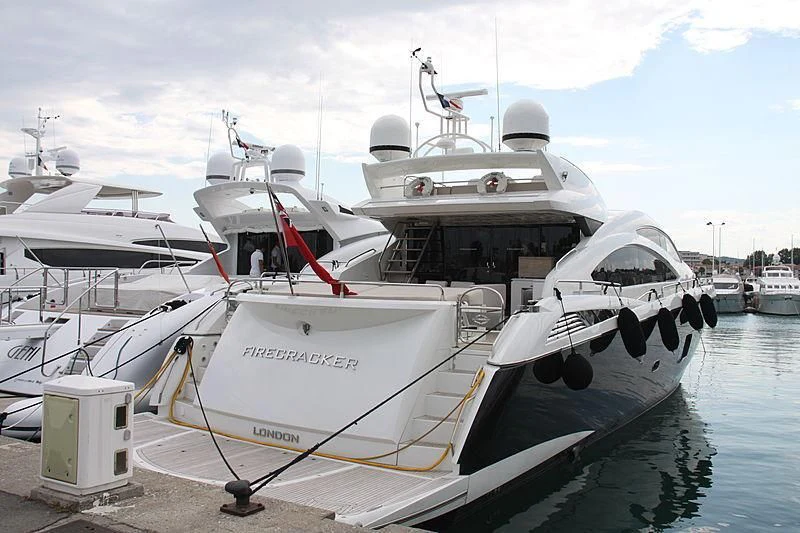 a boat docked at a pier aboard BST SUNRISE Yacht for Sale