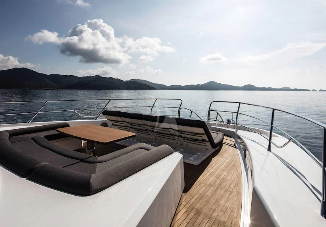 a boat on a body of water aboard OKSANCHIK Yacht for Charter