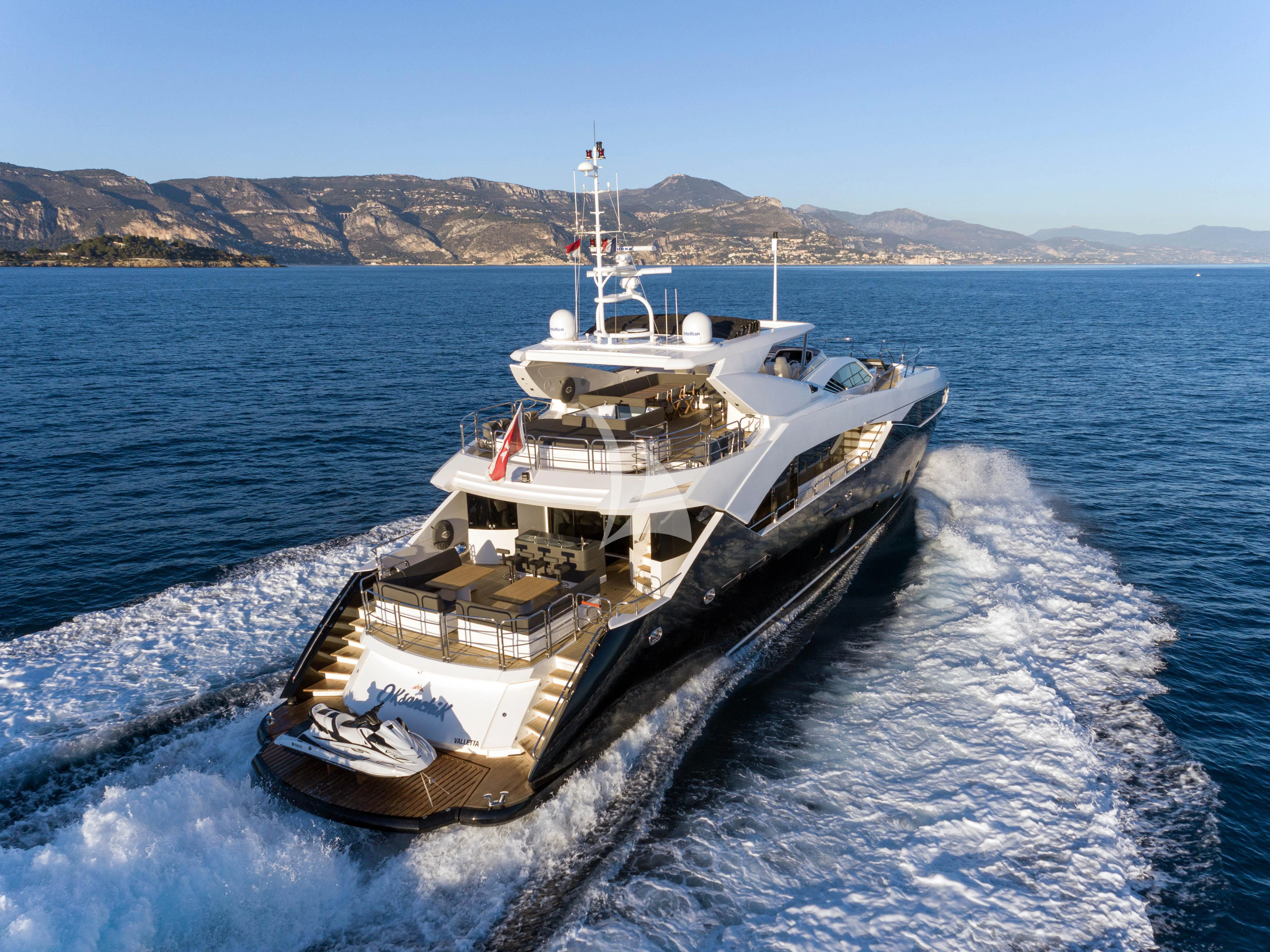 a ship on the water aboard OKSANCHIK Yacht for Charter