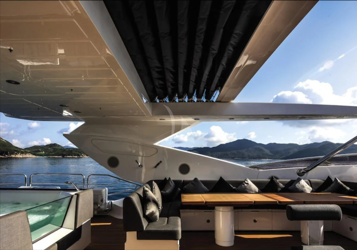 a plane on the water aboard OKSANCHIK Yacht for Charter