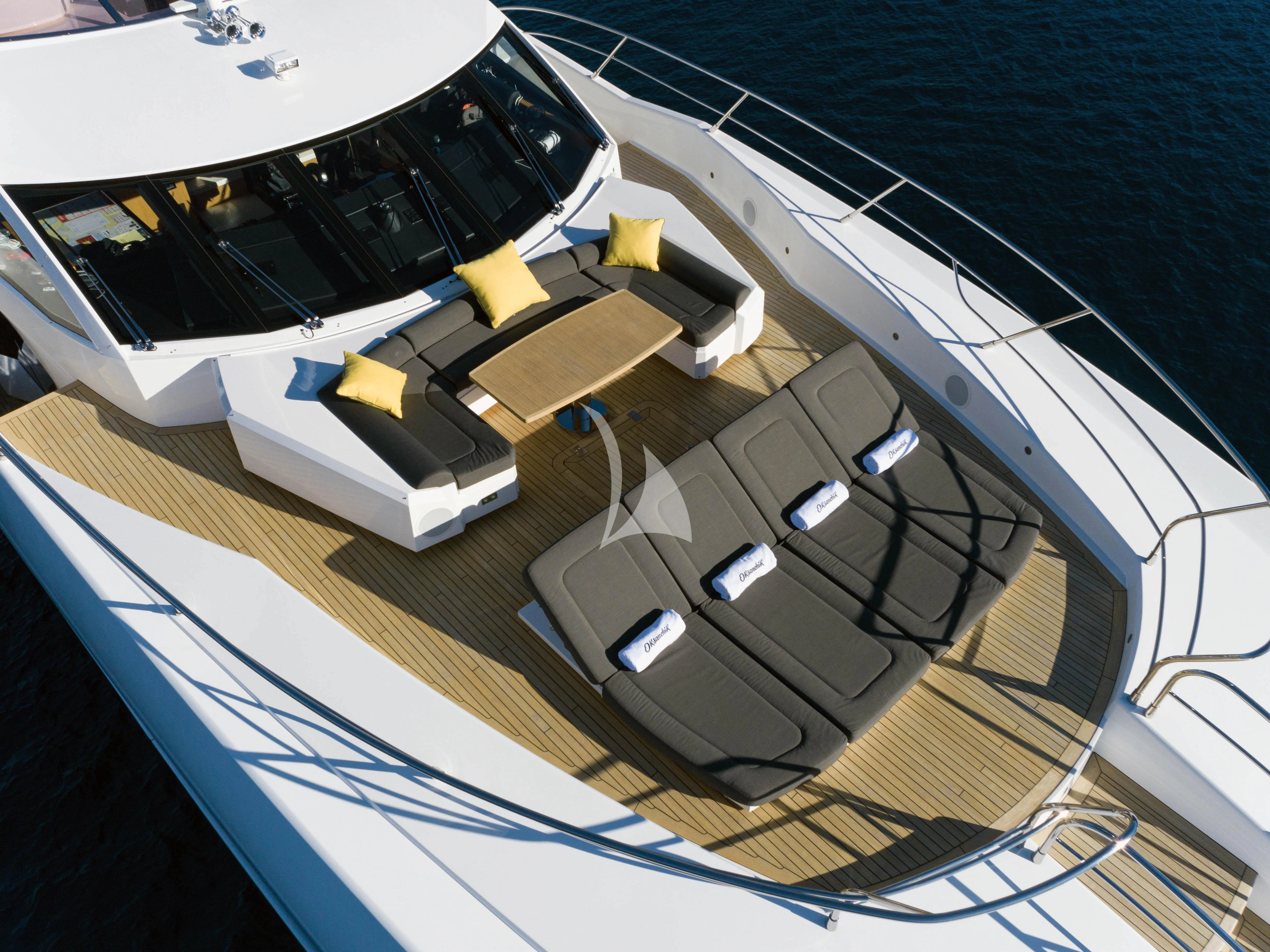 a boat on the water aboard OKSANCHIK Yacht for Charter