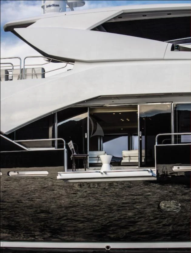 a large white building aboard OKSANCHIK Yacht for Charter