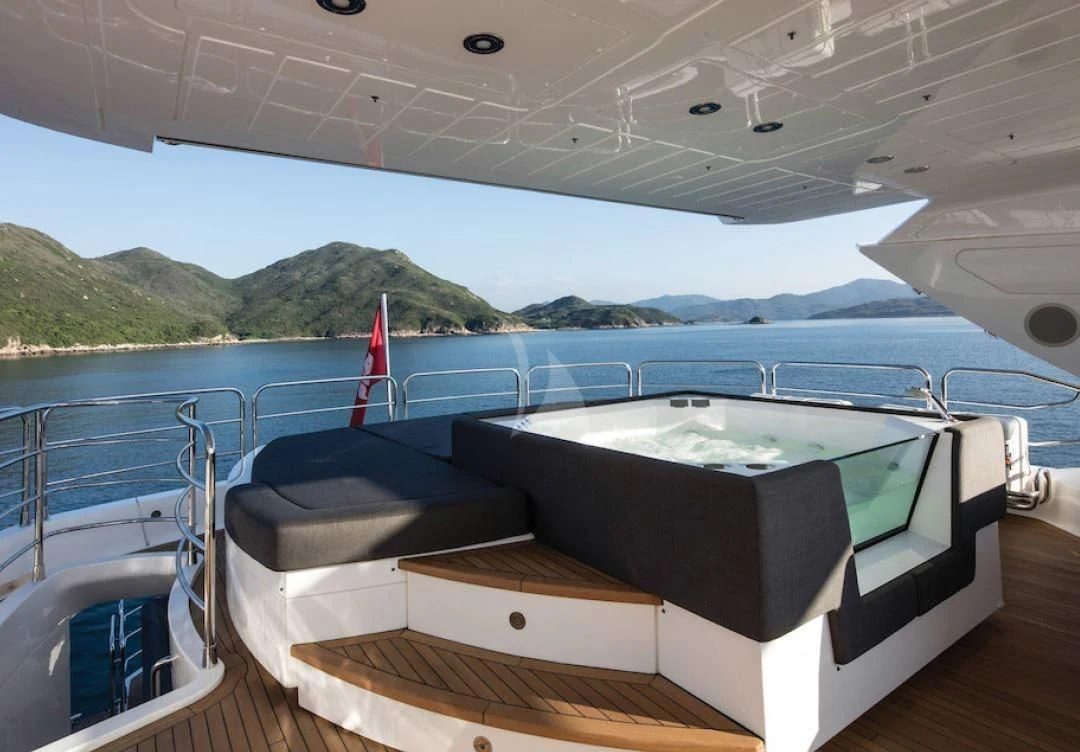 a boat on the water aboard OKSANCHIK Yacht for Charter