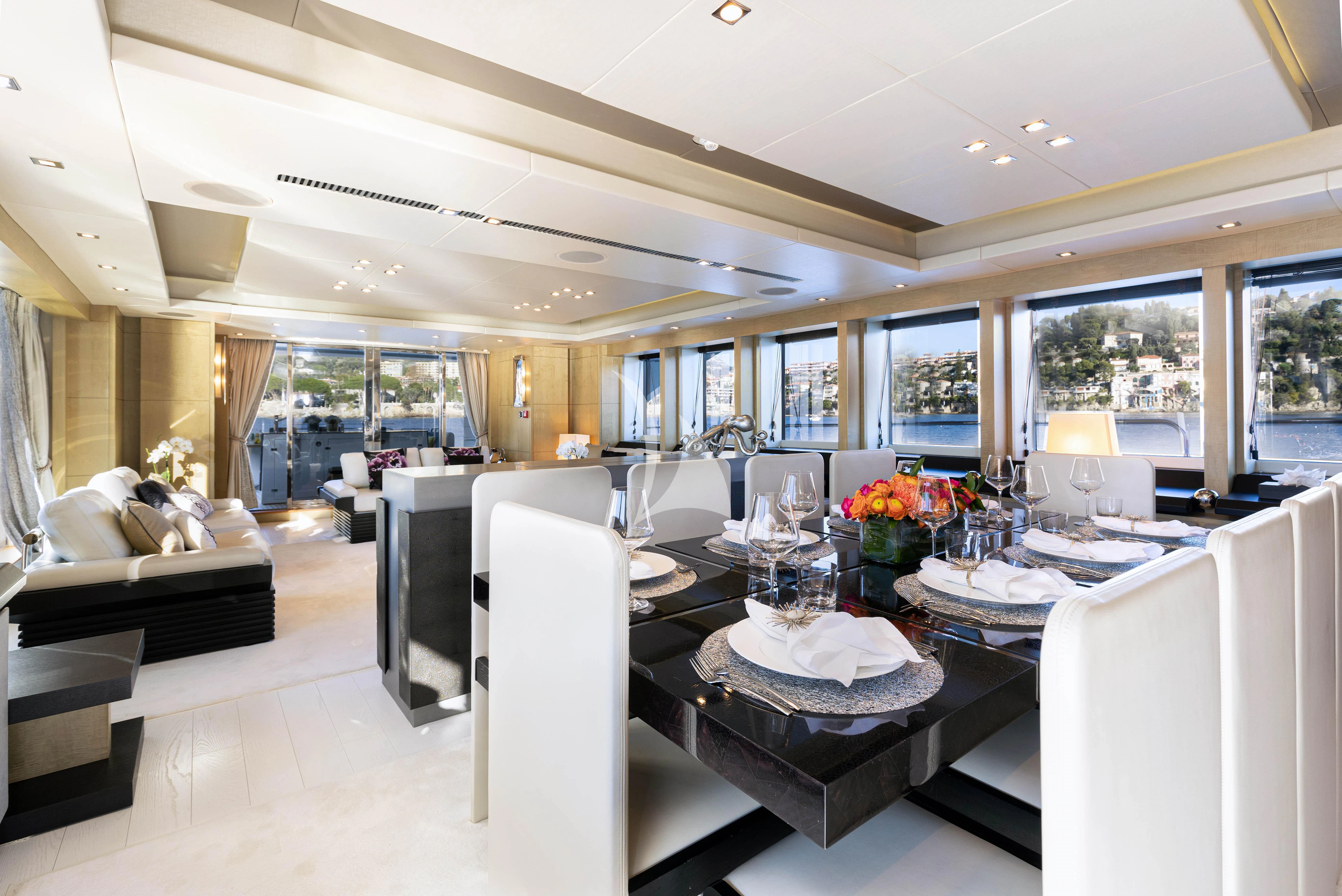 a large modern kitchen aboard OKSANCHIK Yacht for Charter