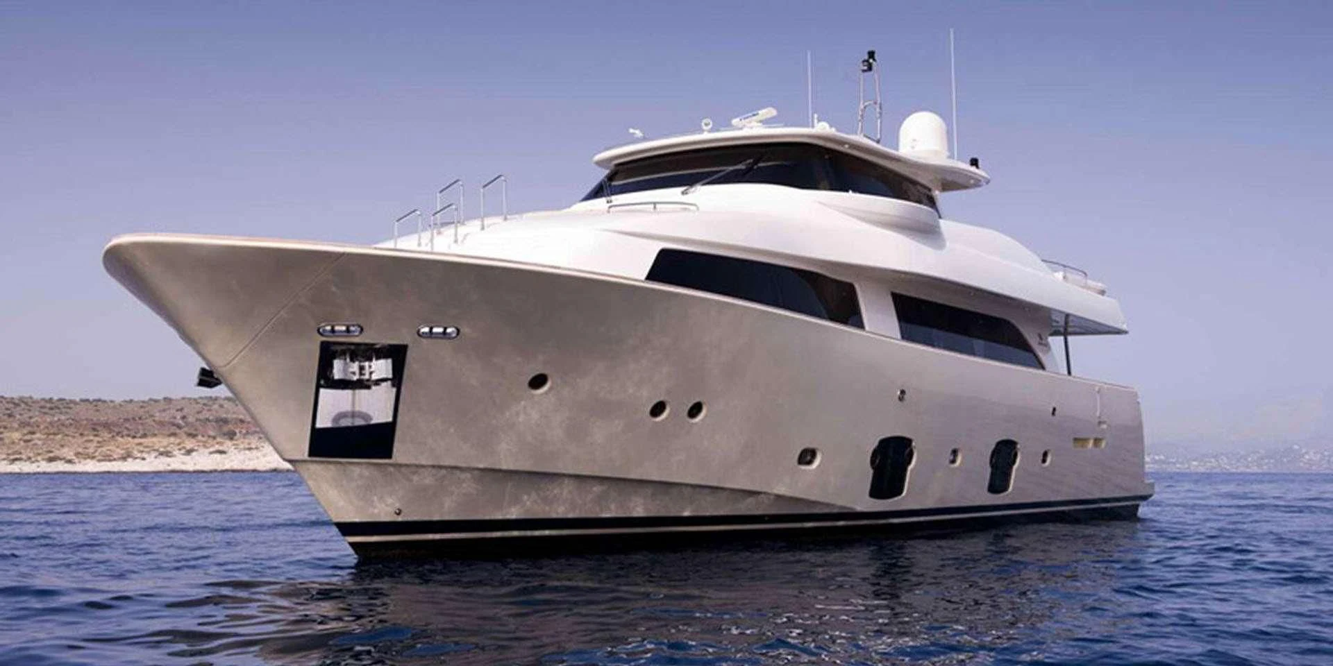 a white yacht in the water aboard DANA Yacht for Sale