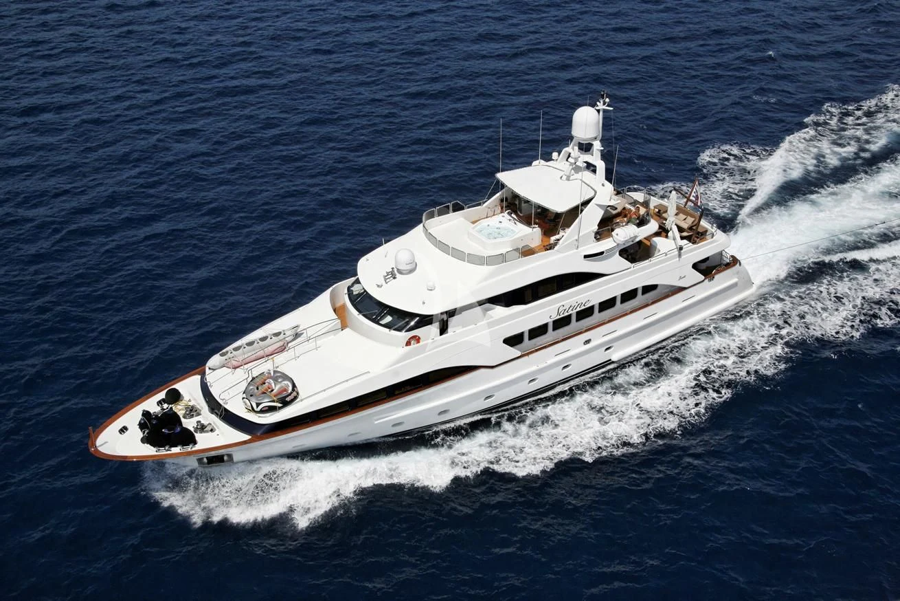 a boat on the water aboard SATINE Yacht for Sale