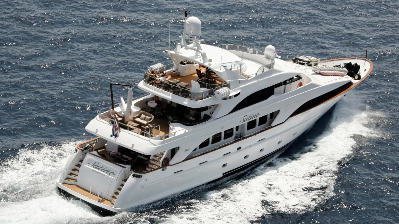 a boat on the water aboard SATINE Yacht for Sale