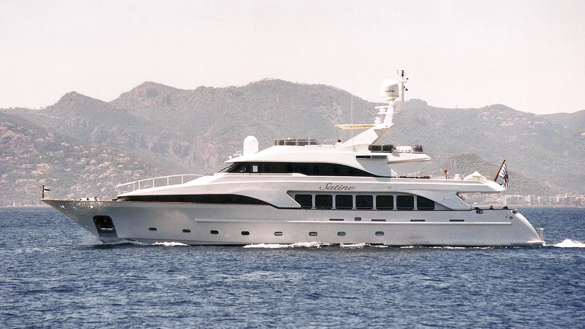 a boat on the water aboard SATINE Yacht for Sale