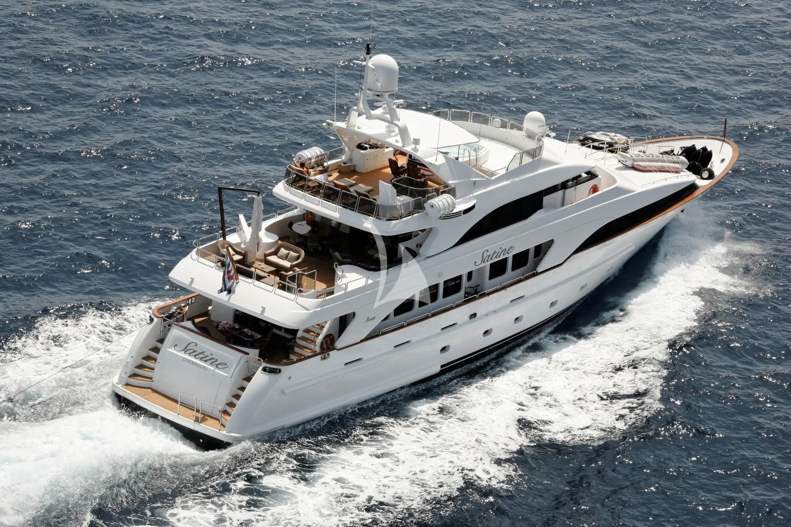 a boat on the water aboard SATINE Yacht for Sale