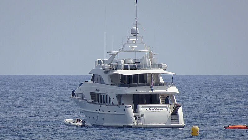 a boat in the water aboard SATINE Yacht for Sale