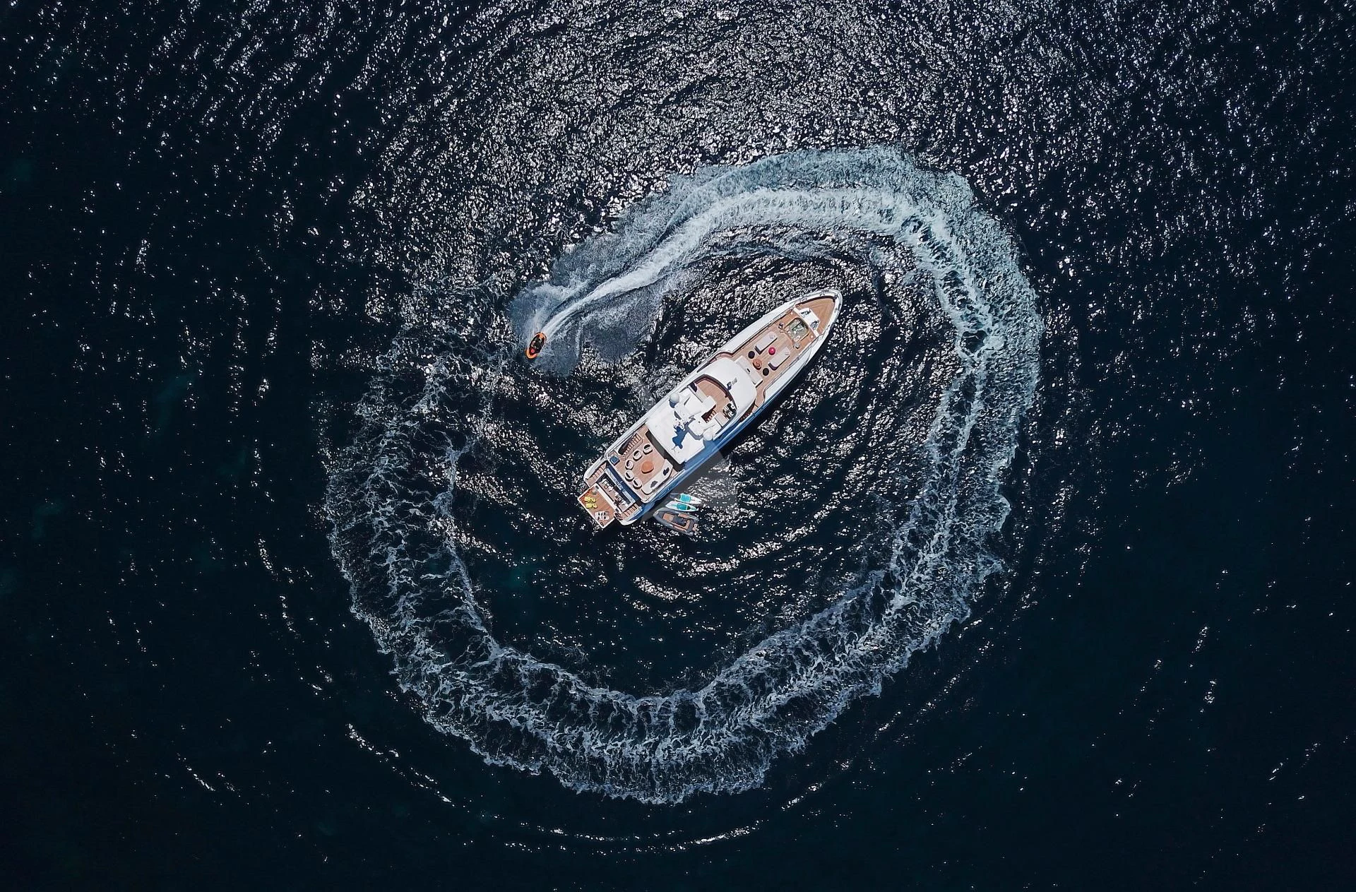 a boat in the water aboard NAZ Yacht for Sale