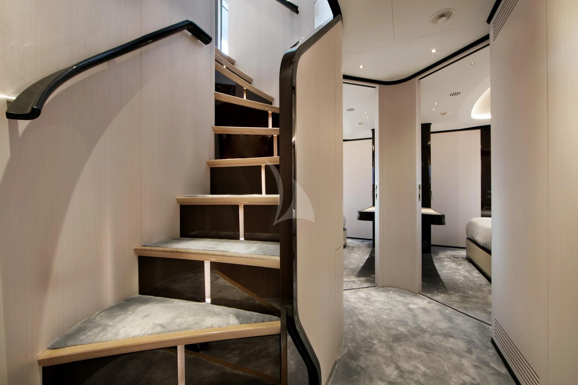 a room with bunk beds aboard NAZ Yacht for Sale