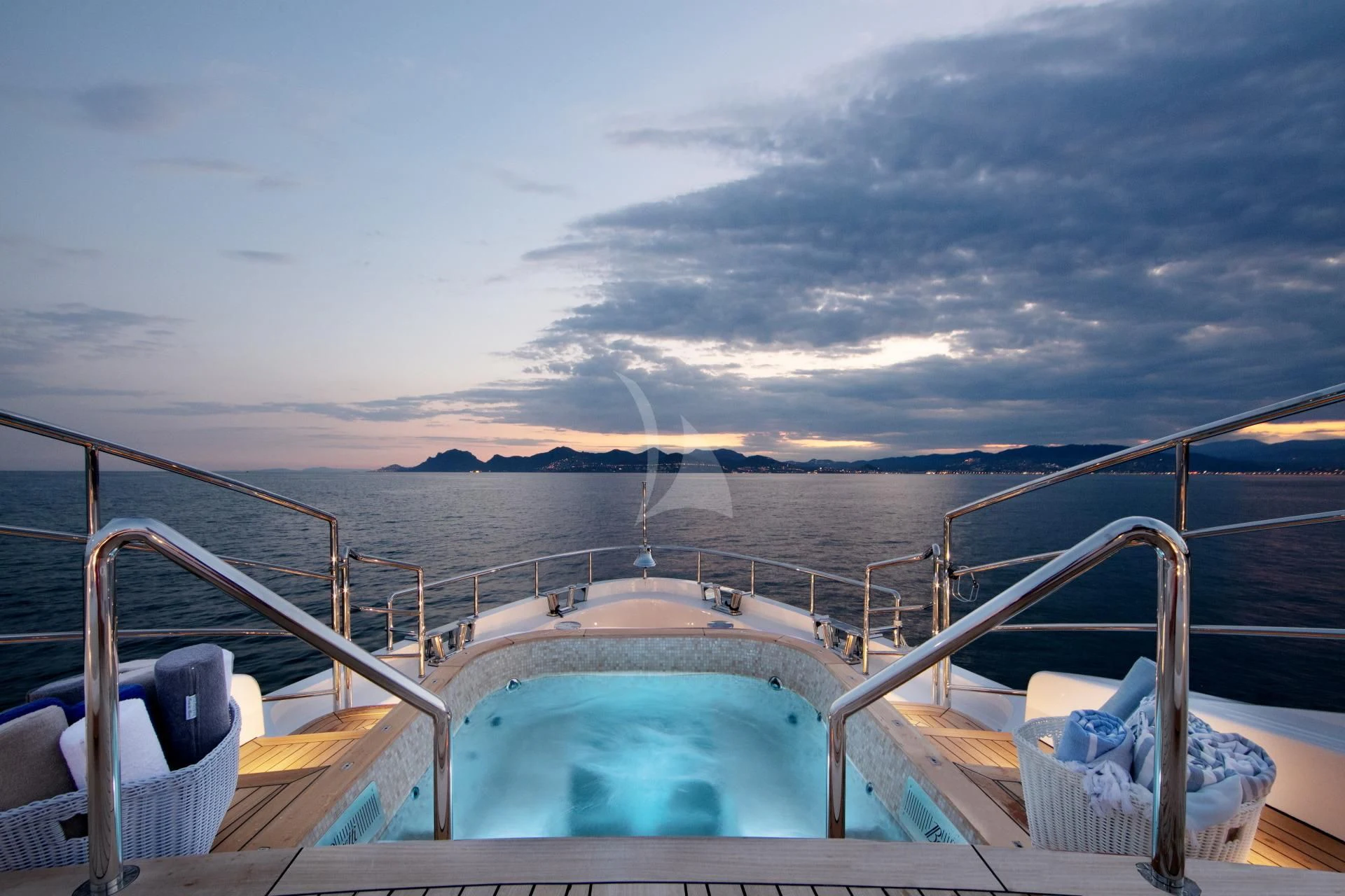 a boat on the water aboard NAZ Yacht for Sale