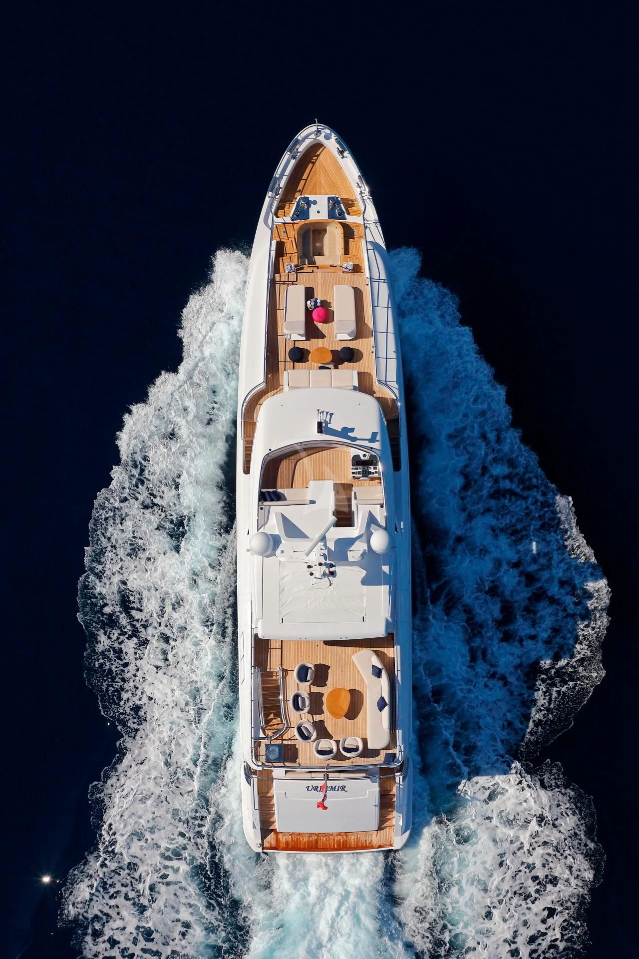 a rocket blasting off aboard NAZ Yacht for Sale