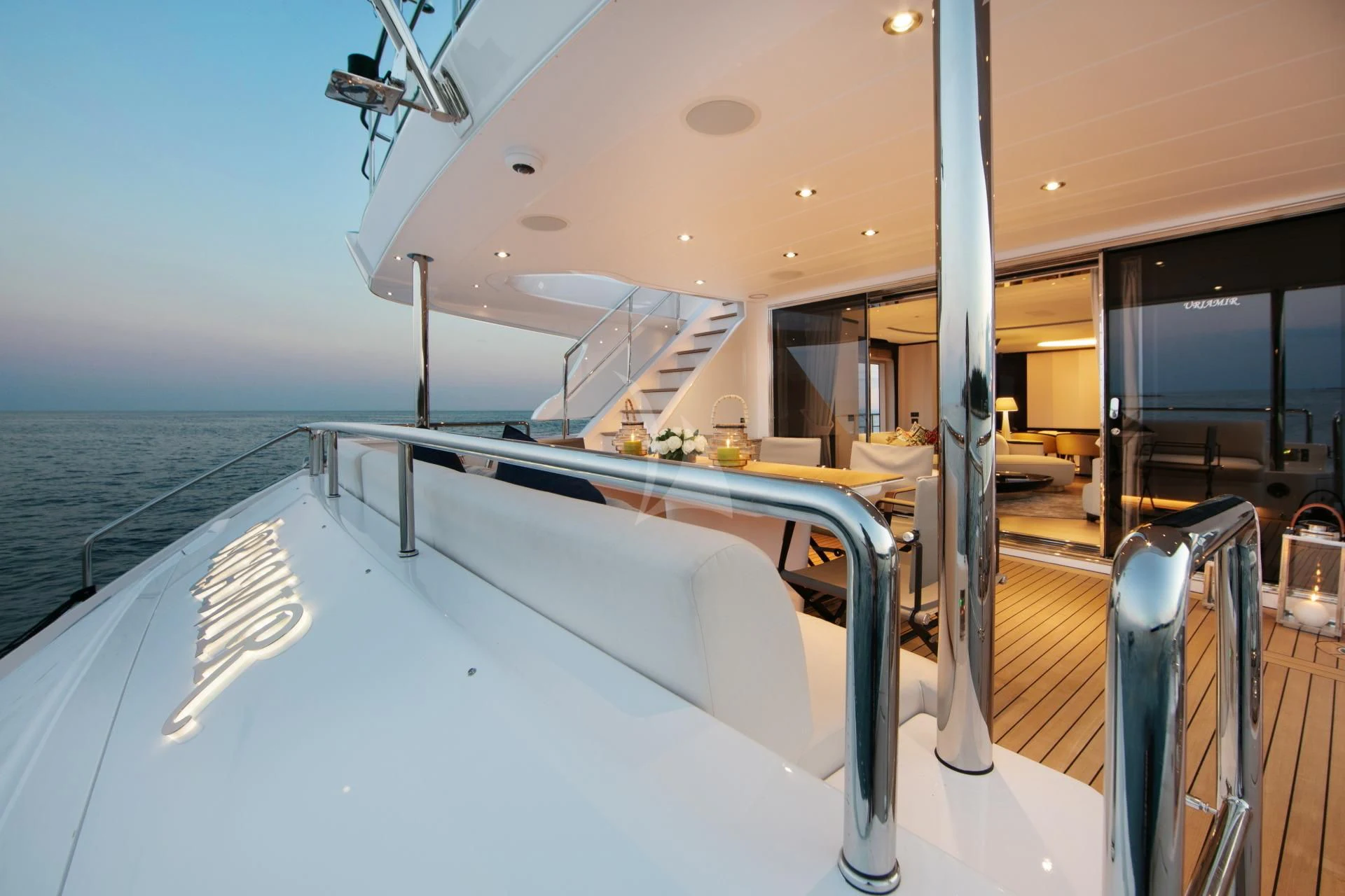 a boat on the water aboard NAZ Yacht for Sale