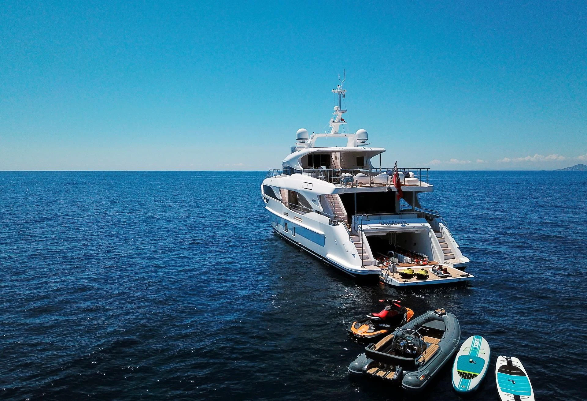 a boat on the water aboard NAZ Yacht for Sale