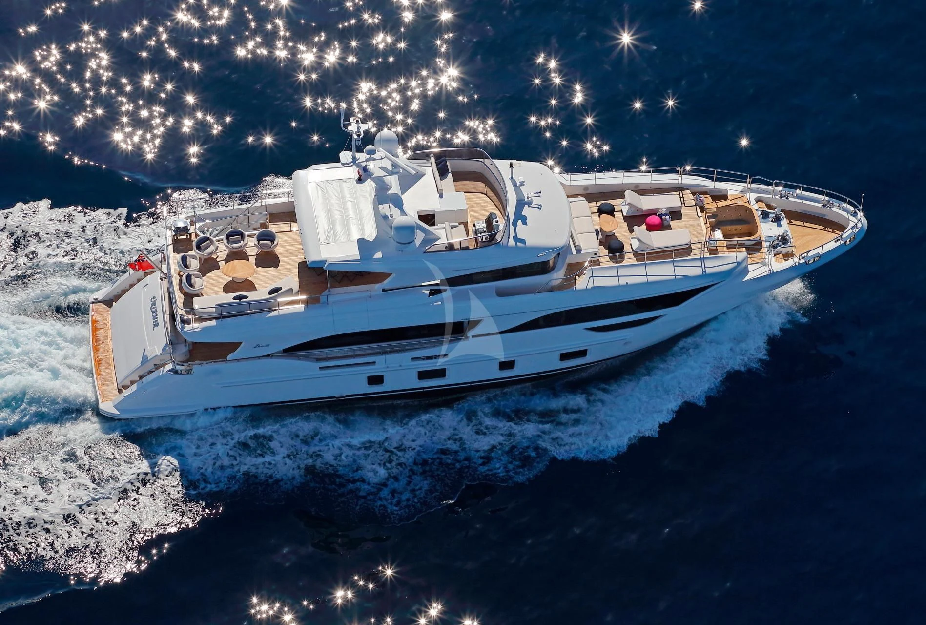 a ship in the water aboard NAZ Yacht for Sale