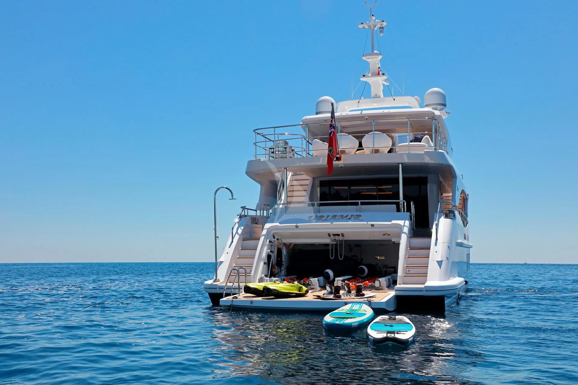 a boat on the water aboard NAZ Yacht for Sale
