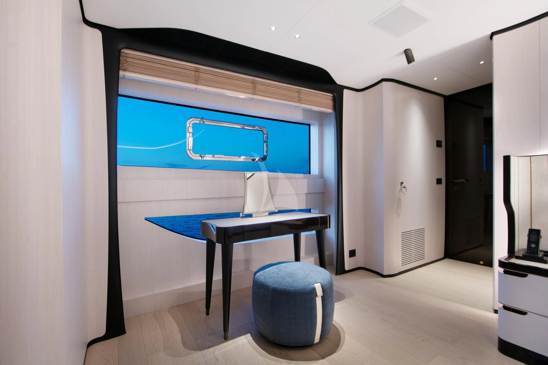 a room with a pool table aboard NAZ Yacht for Sale