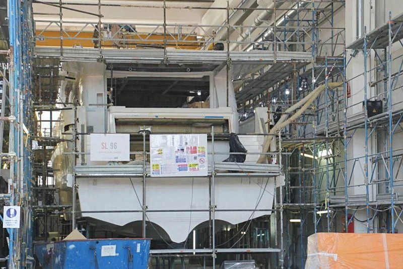 a large room with machinery aboard VACANOS Yacht for Sale