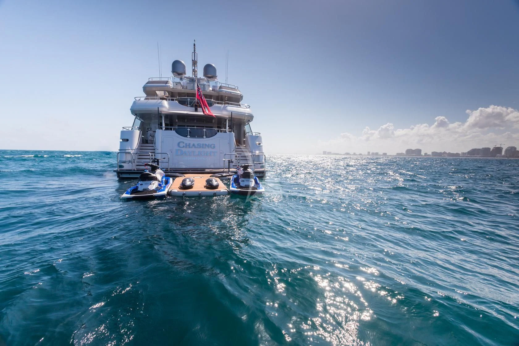 a boat in the water aboard CHASING DAYLIGHT Yacht for Sale