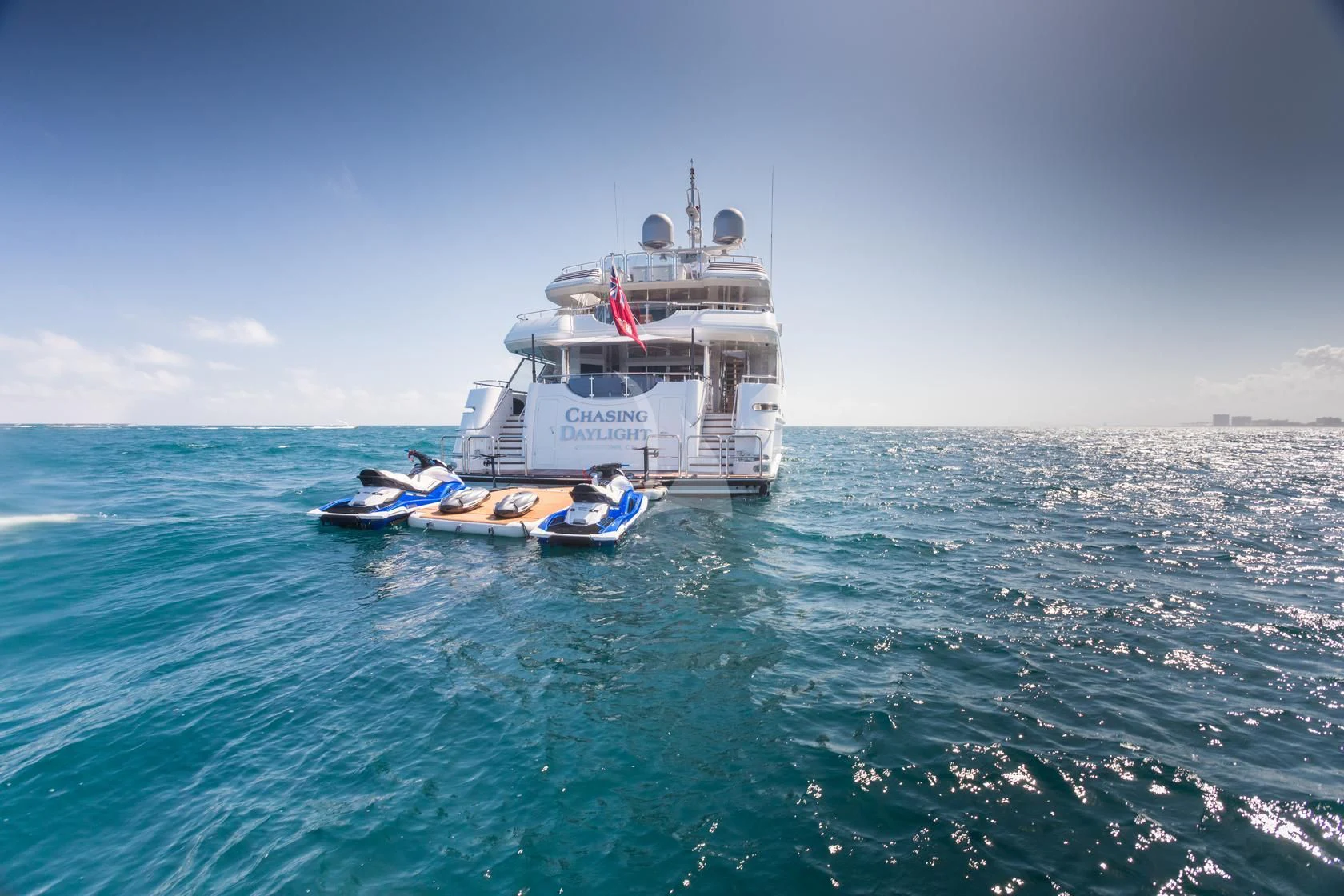 a boat in the water aboard CHASING DAYLIGHT Yacht for Sale