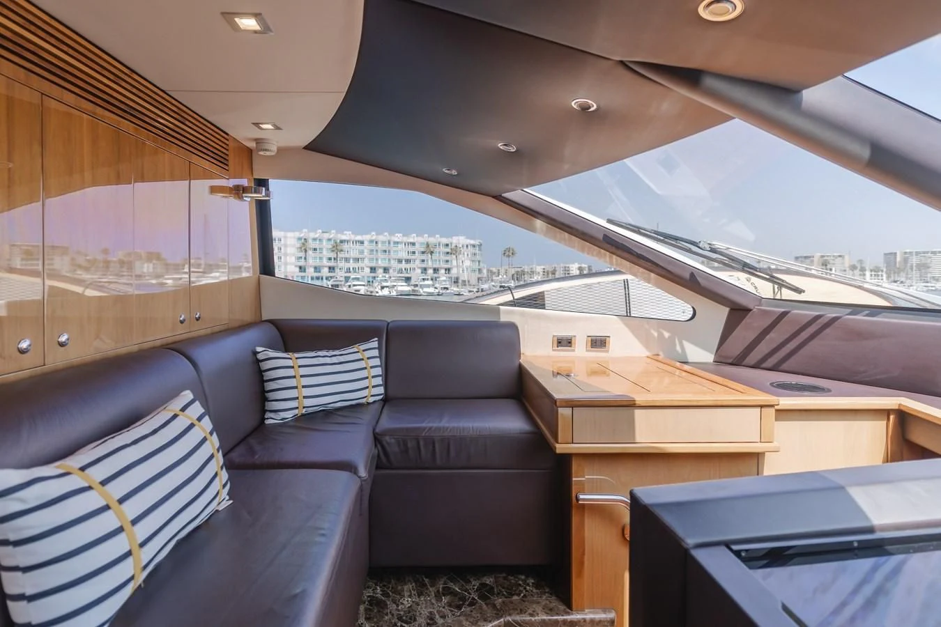 inside of a car aboard INDECENT PROPOSAL 4 Yacht for Sale