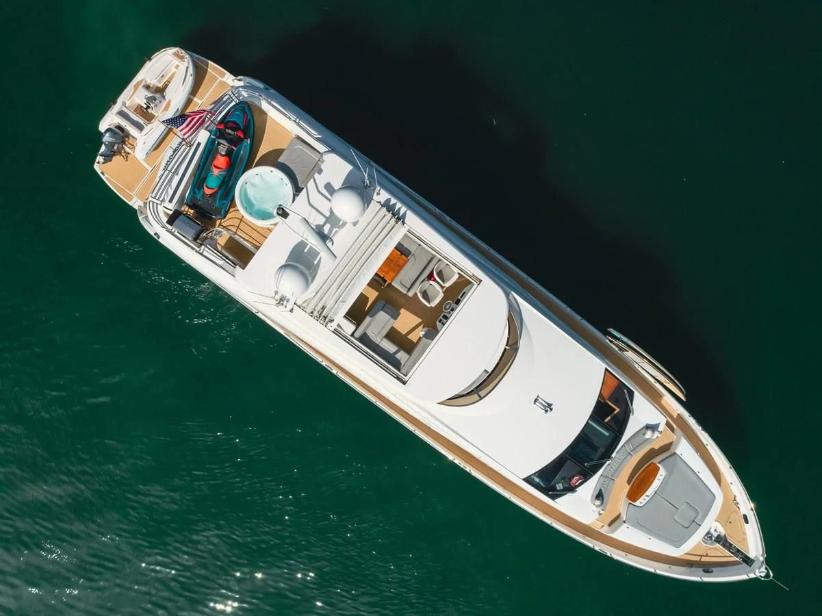 a high angle view of a boat aboard INDECENT PROPOSAL 4 Yacht for Sale