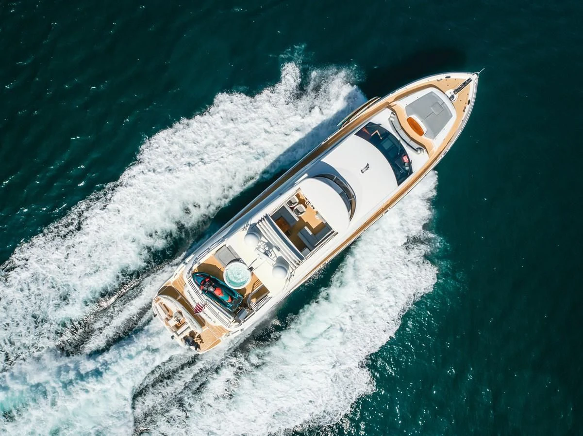 a boat on the water aboard INDECENT PROPOSAL 4 Yacht for Sale