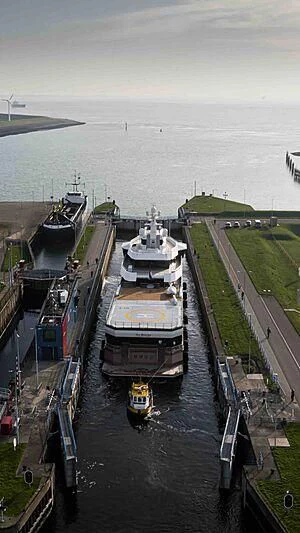 a group of boats on a river aboard LA DATCHA Yacht for Sale