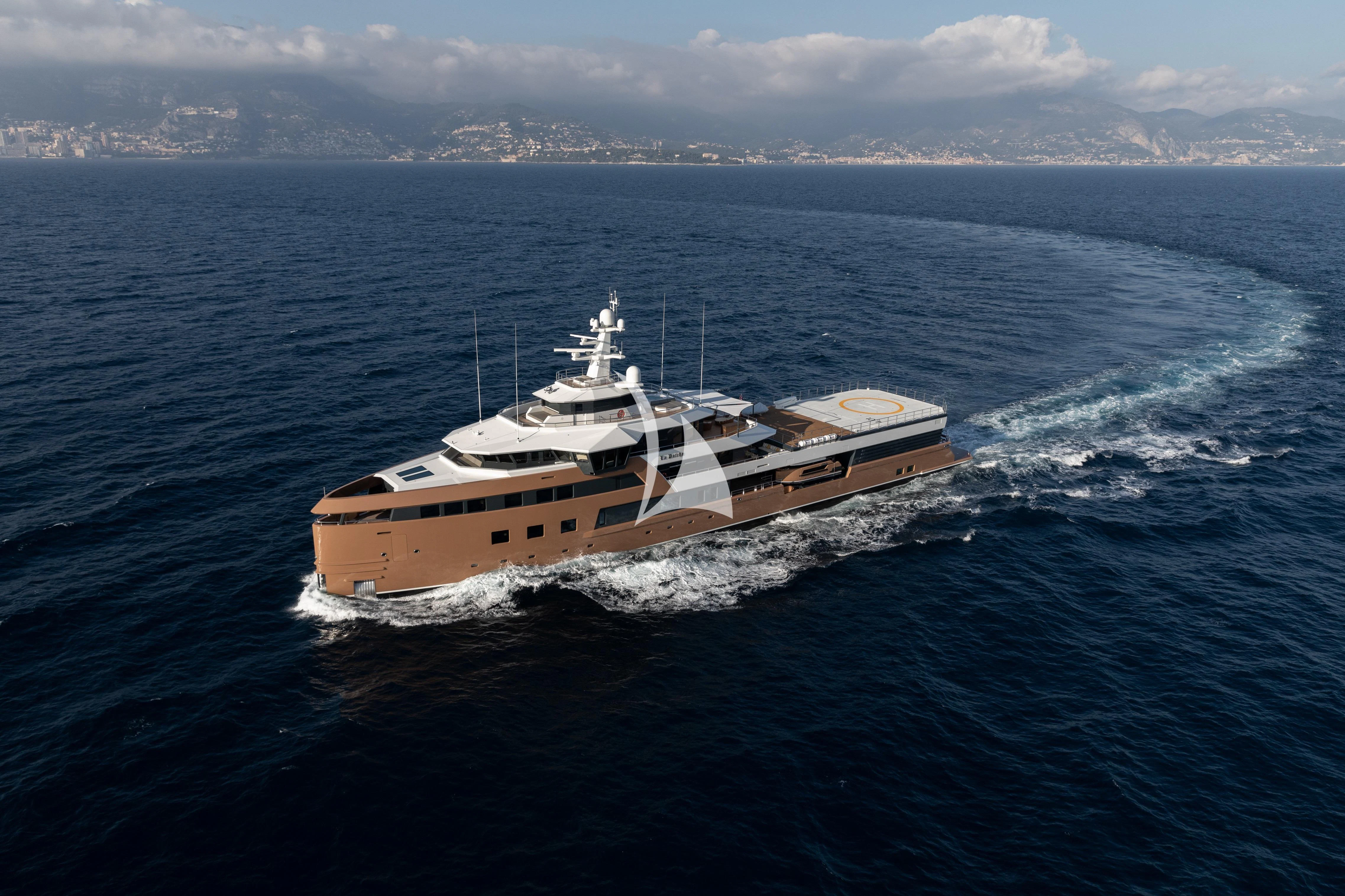 a boat on the water aboard LA DATCHA Yacht for Sale