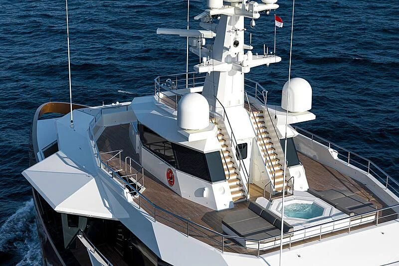 a white boat in the water aboard LA DATCHA Yacht for Sale
