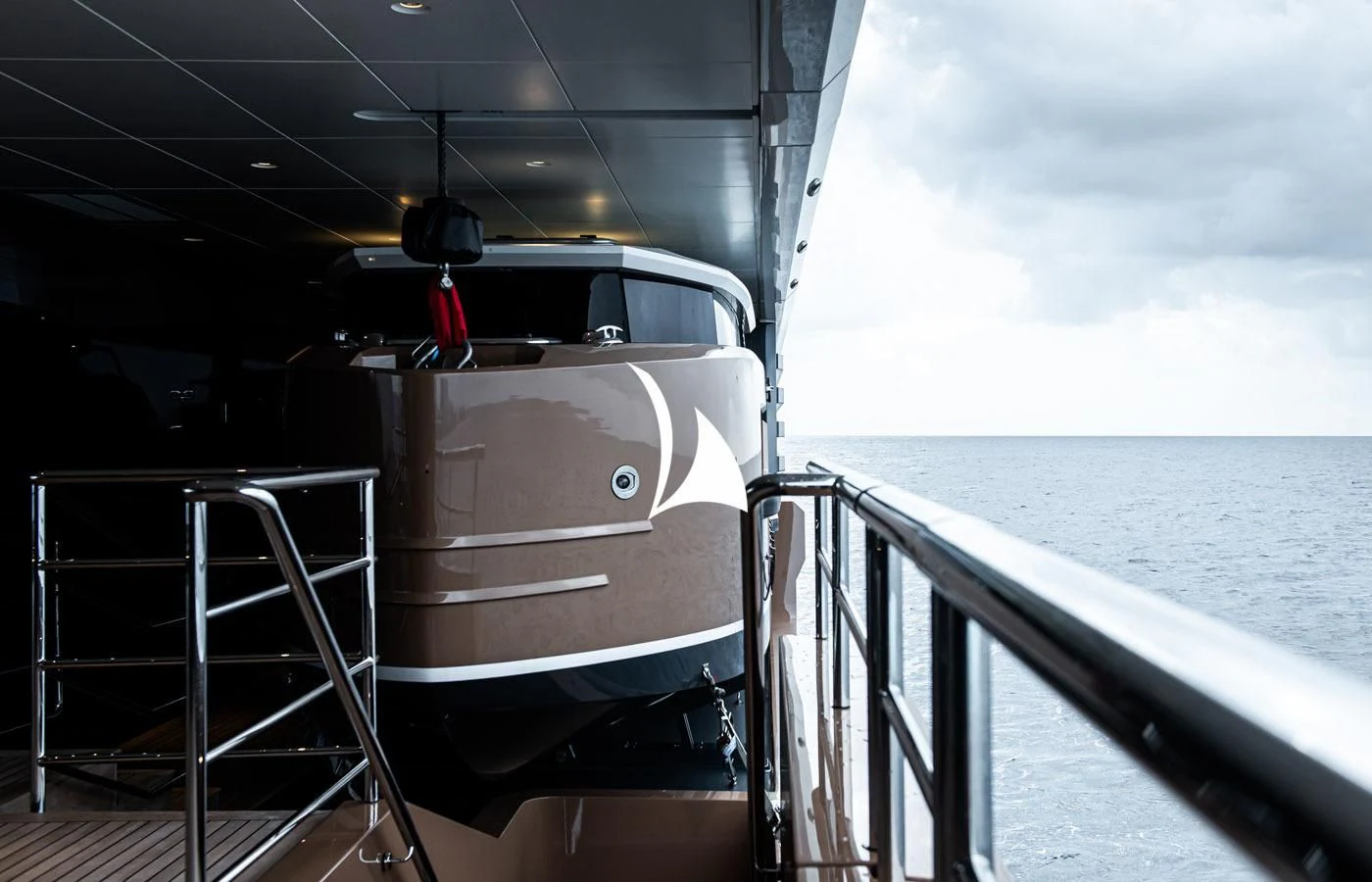a boat with a large body of water in the background aboard LA DATCHA Yacht for Sale