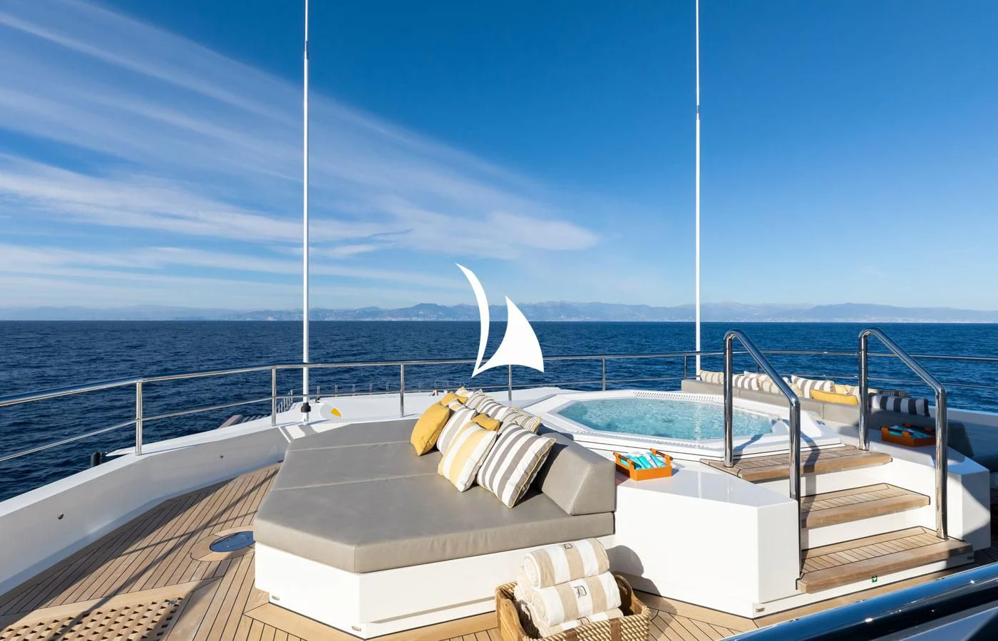 a boat on the water aboard LA DATCHA Yacht for Sale