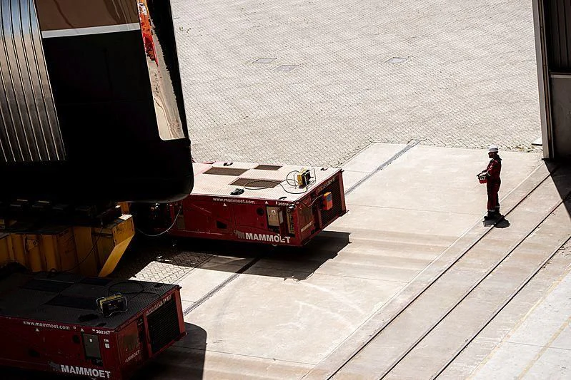 a person standing next to a toy train aboard LA DATCHA Yacht for Sale