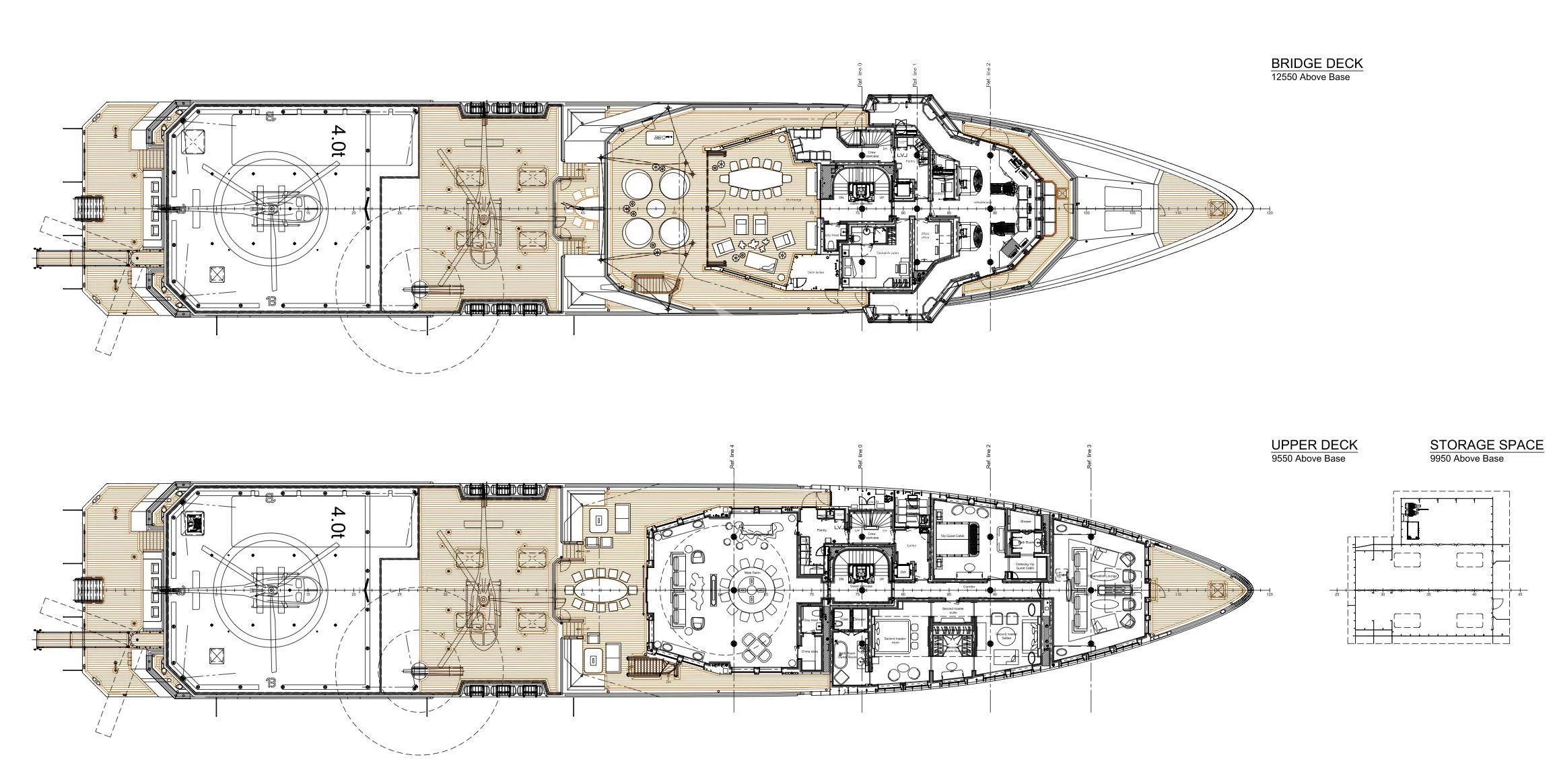 diagram, engineering drawing aboard LA DATCHA Yacht for Sale