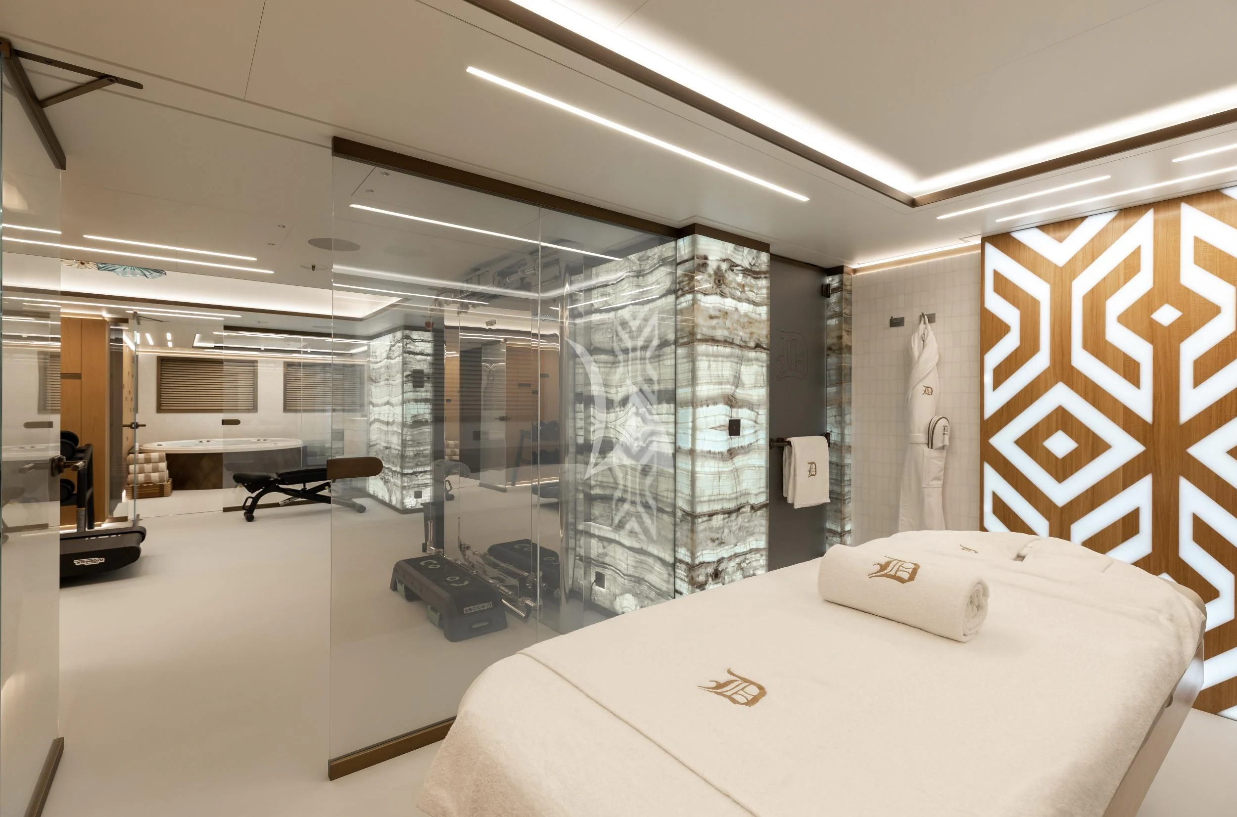 a hospital room with a bed aboard LA DATCHA Yacht for Sale