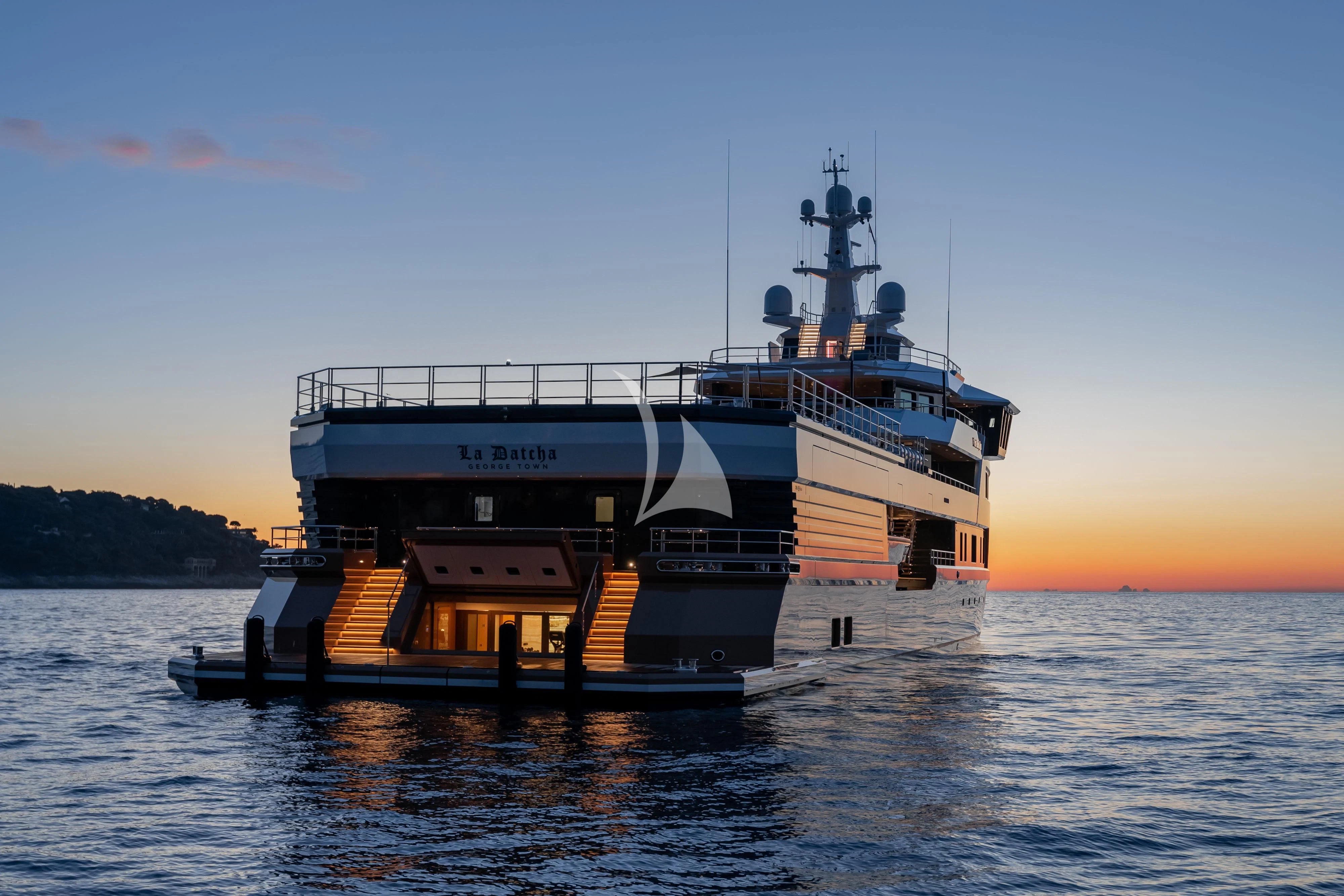a boat on the water aboard LA DATCHA Yacht for Sale