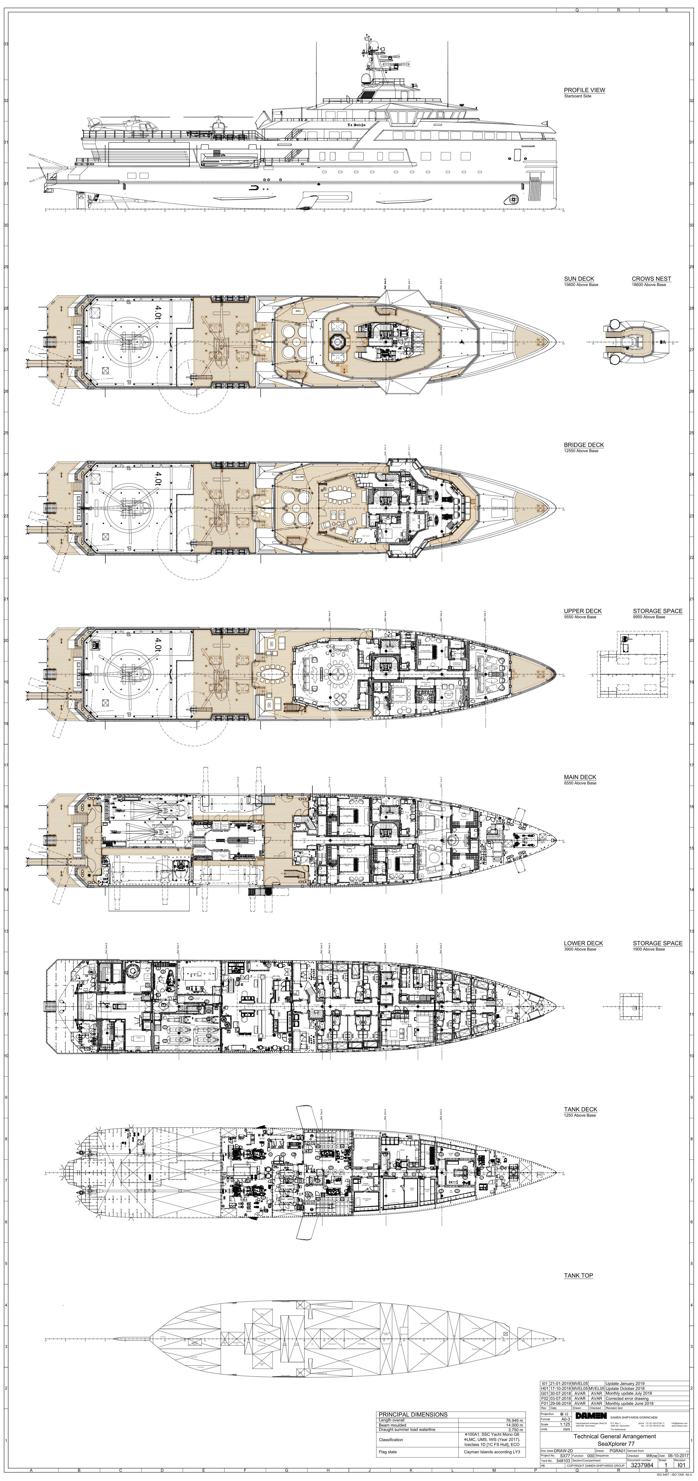diagram aboard LA DATCHA Yacht for Sale