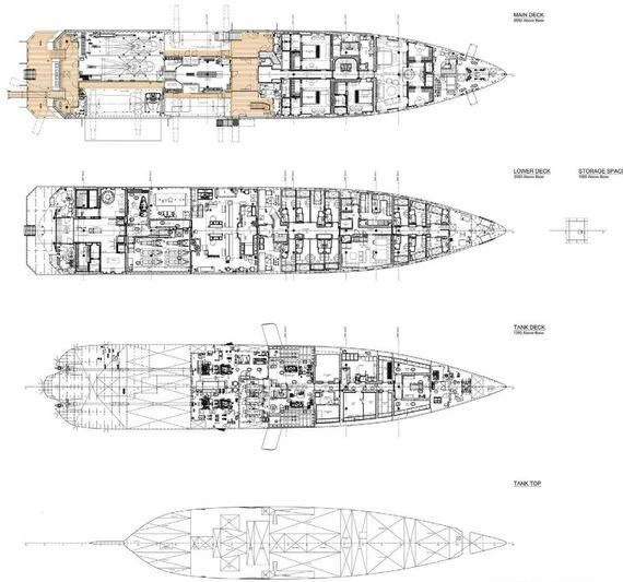 diagram aboard LA DATCHA Yacht for Sale