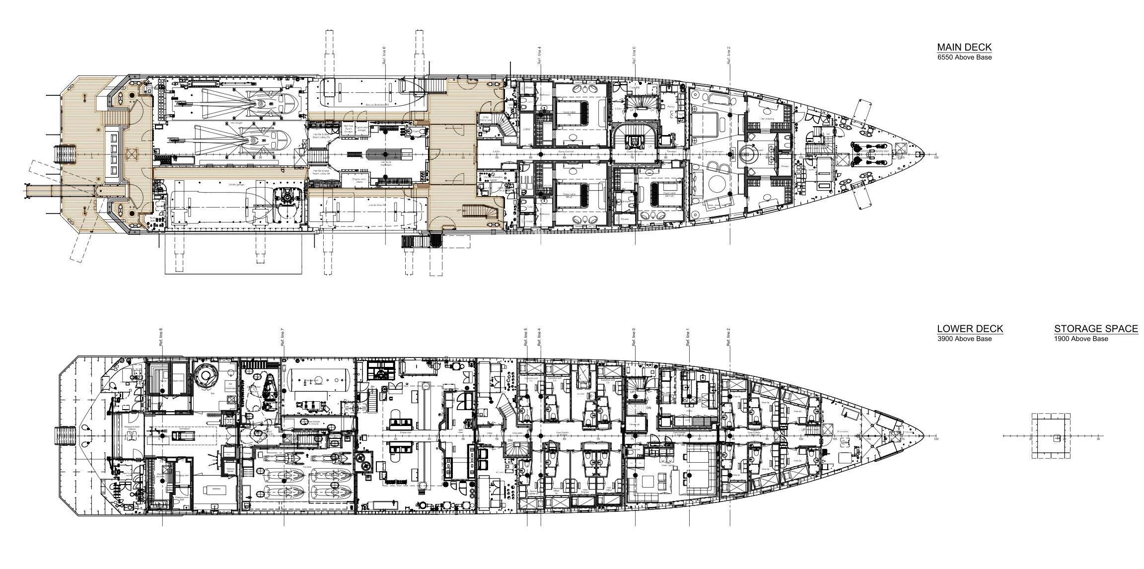 diagram, engineering drawing aboard LA DATCHA Yacht for Sale
