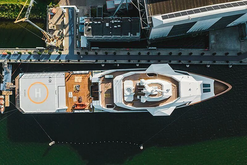 a large building with a large clock on it aboard LA DATCHA Yacht for Sale