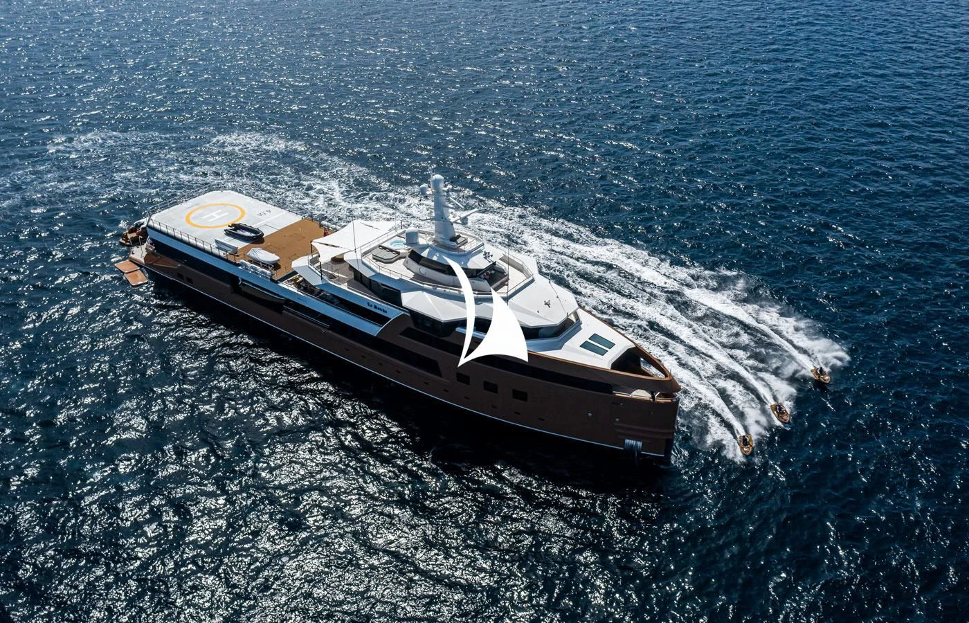 a boat on the water aboard LA DATCHA Yacht for Sale