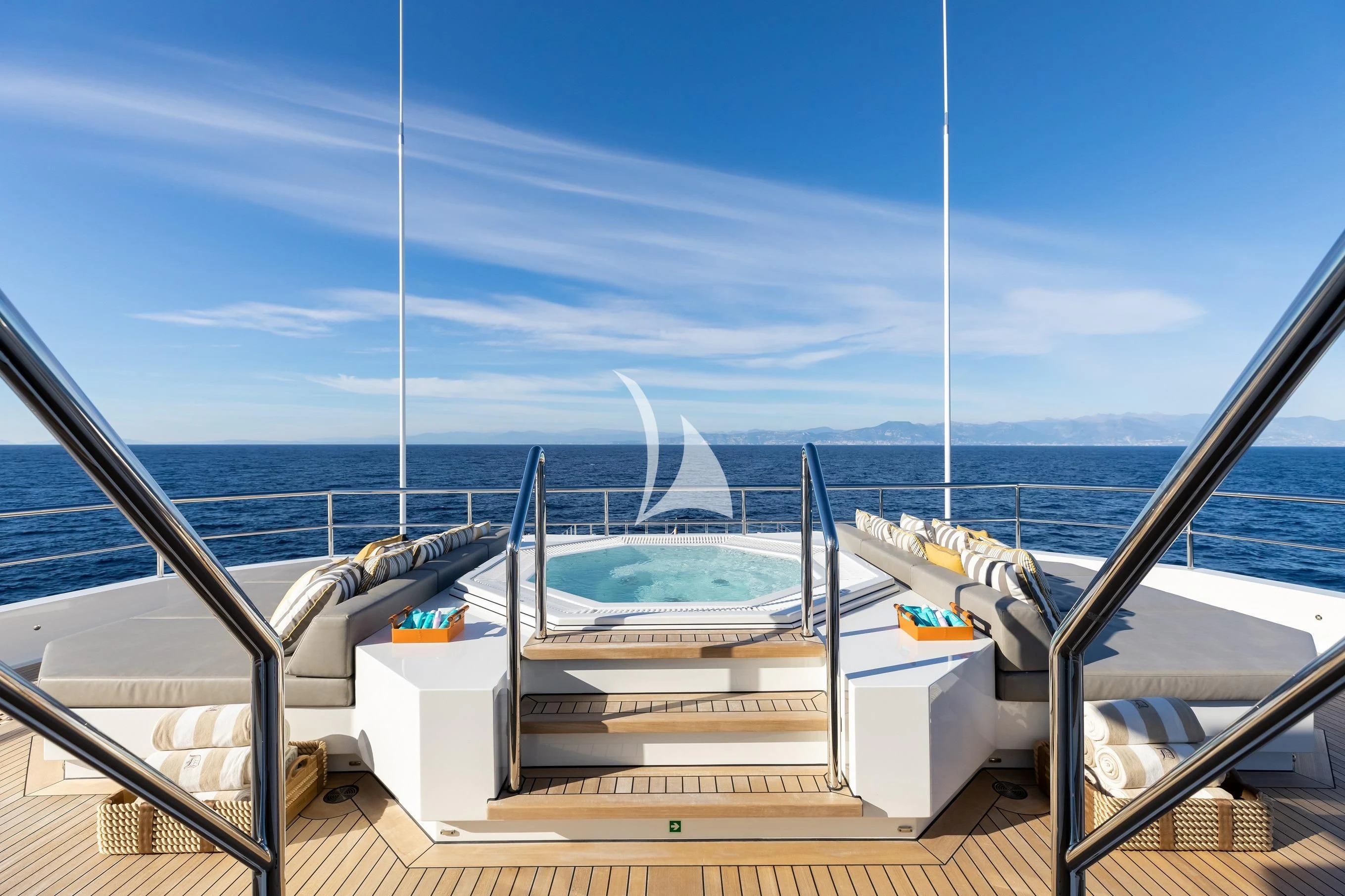 a boat on the water aboard LA DATCHA Yacht for Sale